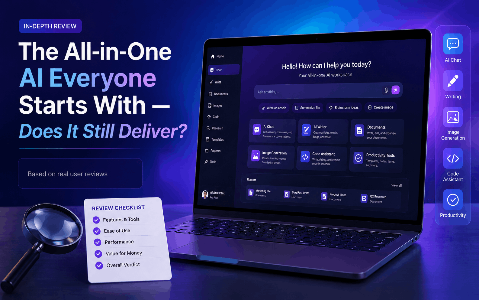 Chat interface on a laptop